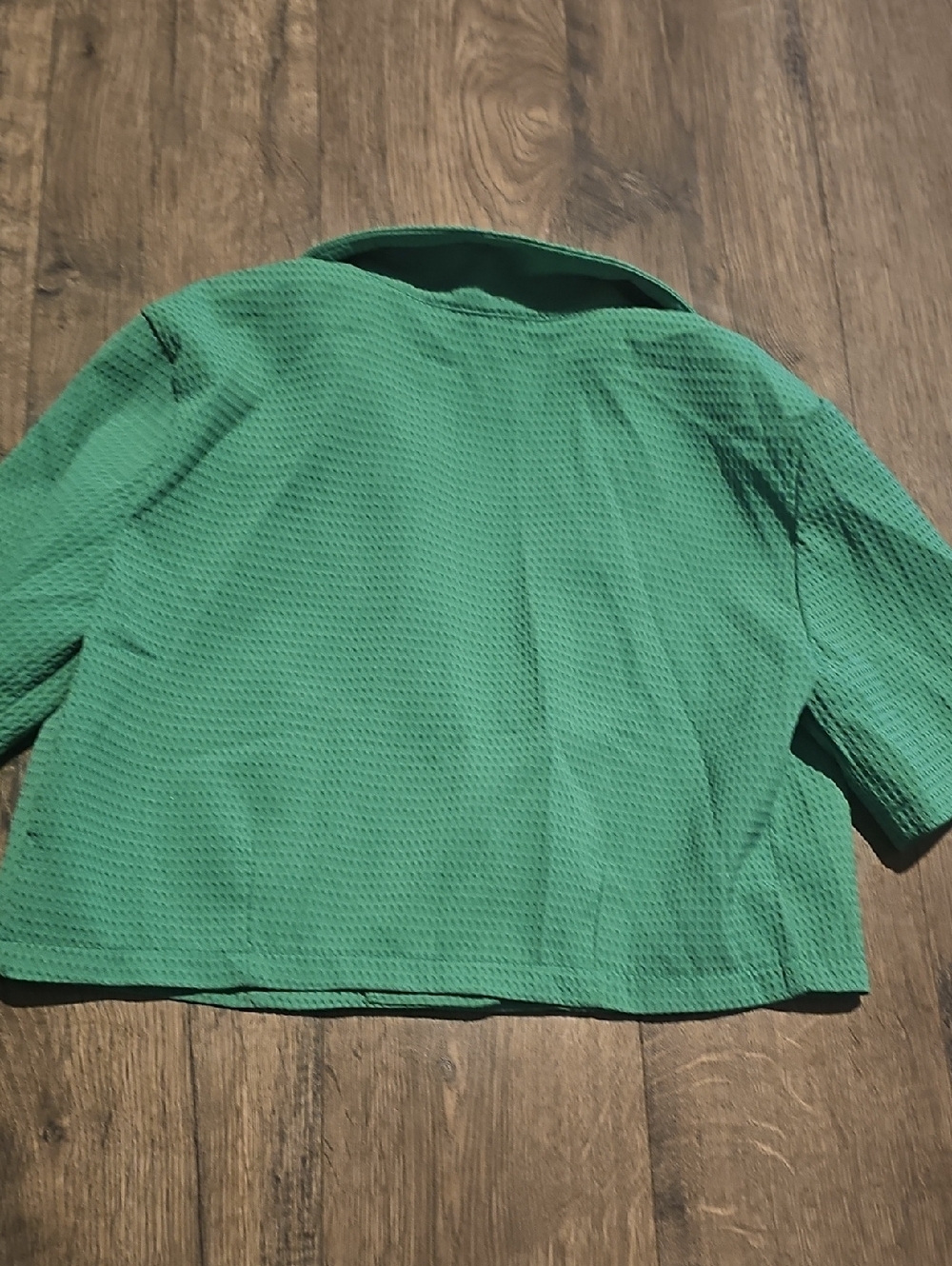 Green Shirt Short Set Salanta Waffle Textured Small Size 4 Summer Romper - Picture 8 of 8